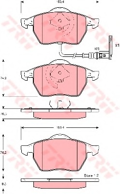 Комплект тормозных колодок, дисковый тормоз GDB1403