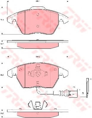 Комплект тормозных колодок, дисковый тормоз GDB1550