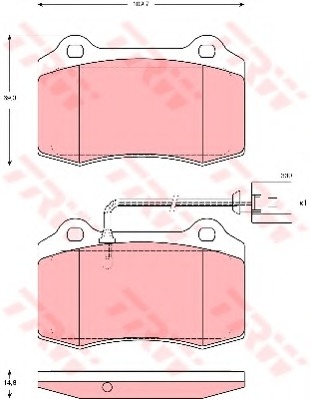 Комплект тормозных колодок, дисковый тормоз GDB1644