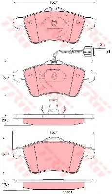 Комплект тормозных колодок, дисковый тормоз GDB1391