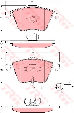 Комплект тормозных колодок, дисковый тормоз GDB1659