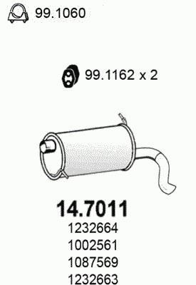 Глушитель выхлопных газов конечный 14.7011