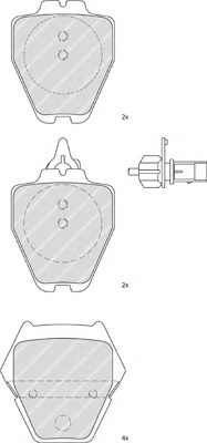 Комплект тормозных колодок, дисковый тормоз FDB1709