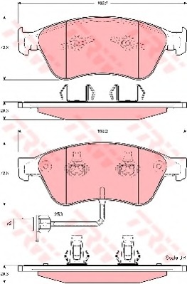 Комплект тормозных колодок, дисковый тормоз GDB1553