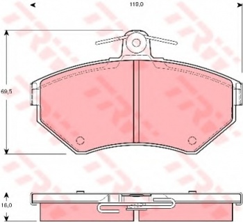 Комплект тормозных колодок, дисковый тормоз GDB1437