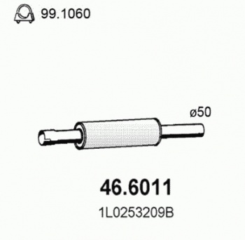 Средний глушитель выхлопных газов 46.6011