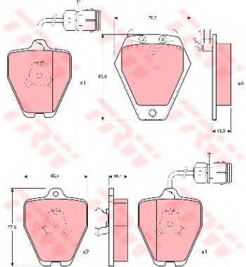 Комплект тормозных колодок, дисковый тормоз GDB1162