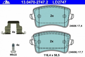 Комплект тормозных колодок, дисковый тормоз 13.0470-2747.2