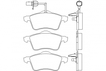 Комплект тормозных колодок, дисковый тормоз T1196