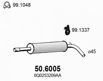 Средний глушитель выхлопных газов 50.6005