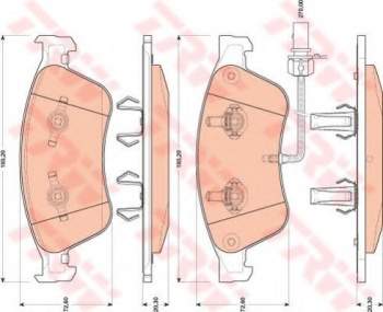 Комплект тормозных колодок, дисковый тормоз GDB1811