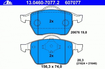 Комплект тормозных колодок, дисковый тормоз 13.0460-7077.2