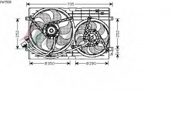 Вентилятор, охлаждение двигателя VW7508
