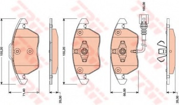 Комплект тормозных колодок, дисковый тормоз GDB1807