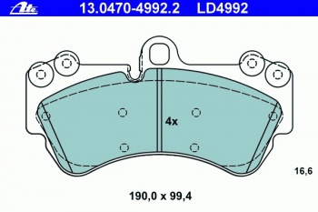 Комплект тормозных колодок, дисковый тормоз 13.0470-4992.2