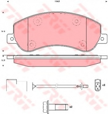Комплект тормозных колодок, дисковый тормоз GDB1724
