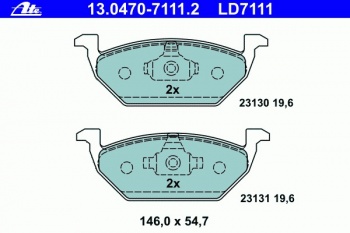 Комплект тормозных колодок, дисковый тормоз 13.0470-7111.2