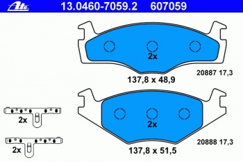 Комплект тормозных колодок, дисковый тормоз 13.0460-7059.2