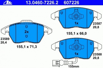 Комплект тормозных колодок, дисковый тормоз 13.0460-7226.2