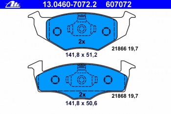 Комплект тормозных колодок, дисковый тормоз 13.0460-7072.2