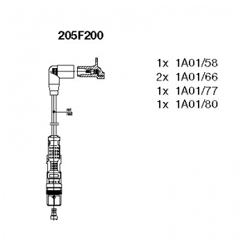 Комплект проводов зажигания 205F200