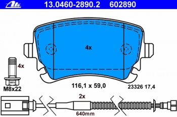 Комплект тормозных колодок, дисковый тормоз 13.0460-2890.2