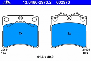 Комплект тормозных колодок, дисковый тормоз 13.0460-2973.2