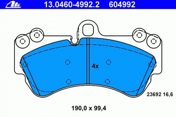 Комплект тормозных колодок, дисковый тормоз 13.0460-4992.2