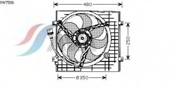 Вентилятор, охлаждение двигателя VW7506