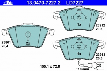 Комплект тормозных колодок, дисковый тормоз 13.0470-7227.2