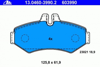 Комплект тормозных колодок, дисковый тормоз 13.0460-3990.2