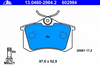 Комплект тормозных колодок, дисковый тормоз 13.0460-2984.2