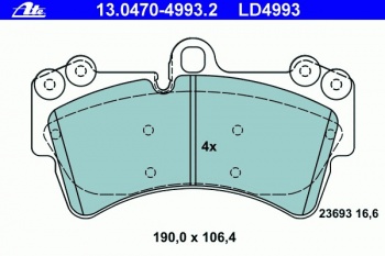 Комплект тормозных колодок, дисковый тормоз 13.0470-4993.2
