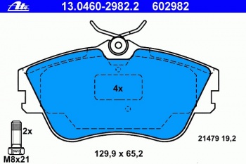 Комплект тормозных колодок, дисковый тормоз 13.0460-2982.2