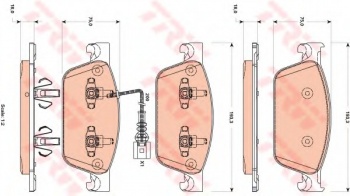 Комплект тормозных колодок, дисковый тормоз GDB1887