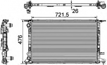 Радиатор, охлаждение двигател 8MK 376 745-581