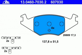 Комплект тормозных колодок, дисковый тормоз 13.0460-7030.2