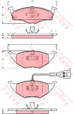 Комплект тормозных колодок, дисковый тормоз GDB1474